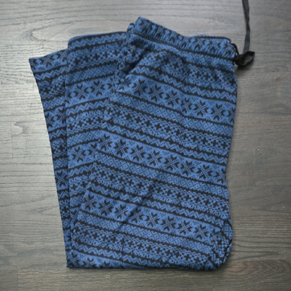 Stafford Men's XL Blue and Black Patterned Sleepwear Pants